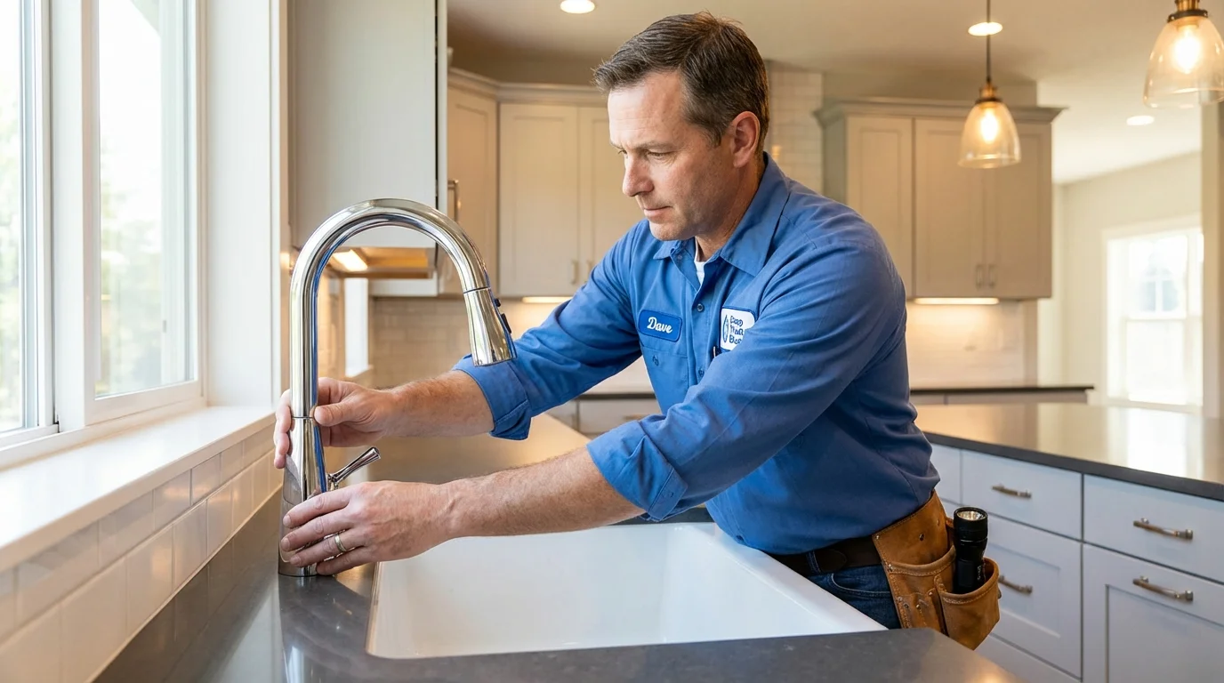 Kitchen faucet installation by Johns Plumbing LLC in Grayling