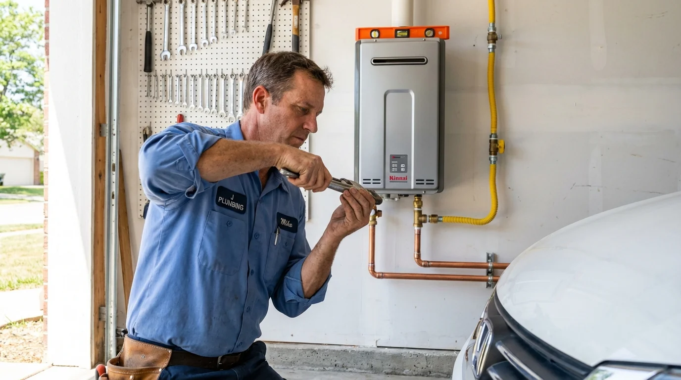 Tankless water heater installation by a Johns Plumbing LLC plumber in Grayling